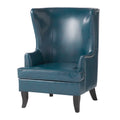 Canterbury Hi Back Wing Chair Teal Leather