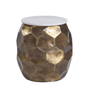 Stomp Round End Table Brass Gold Iron