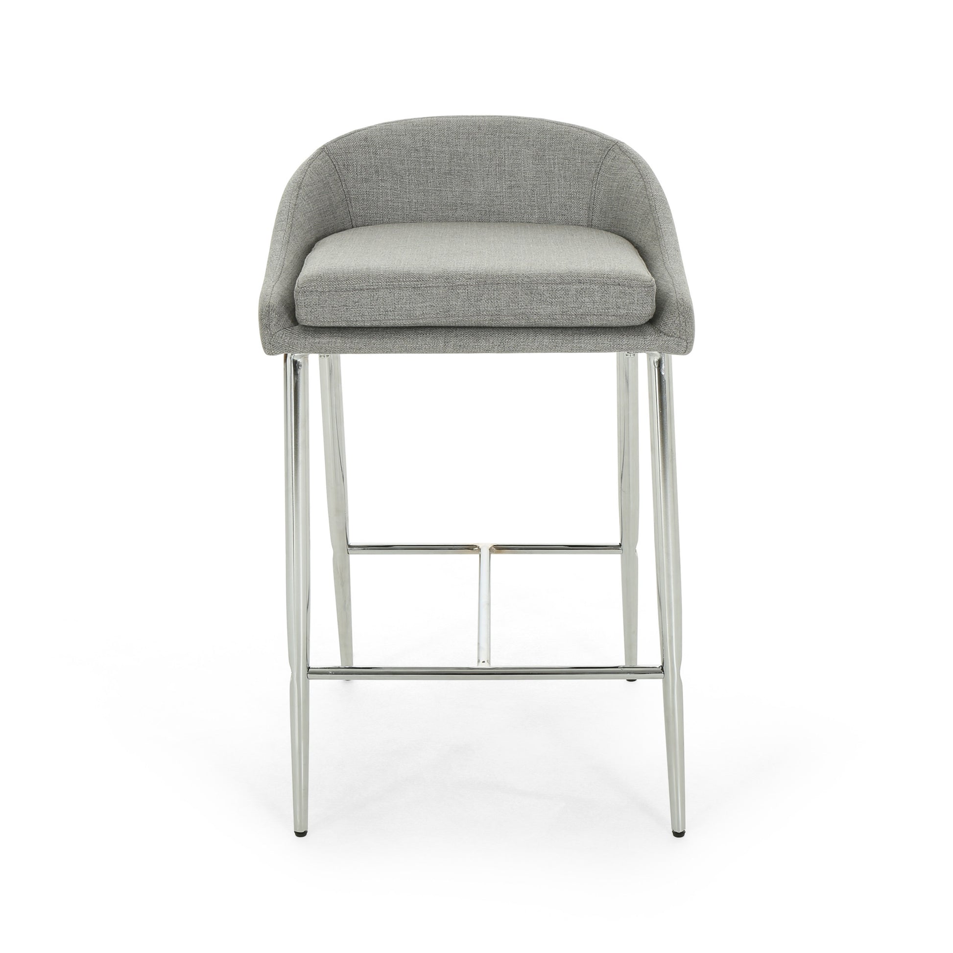 Counter Stool2Pcs Set Grey Fabric