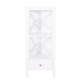 1 Drawer Storage Rack White Mdf