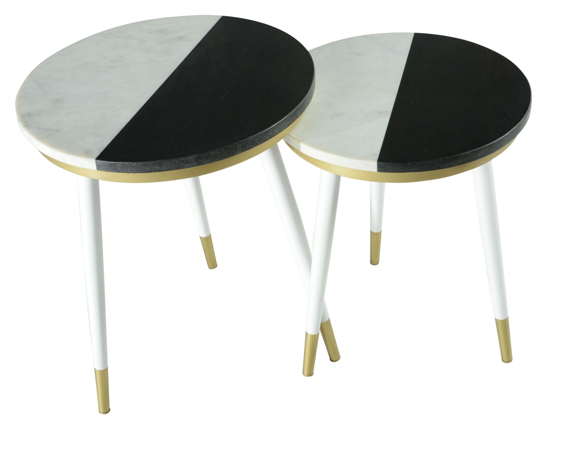 Taj Marble Top Nesting Tables White White Marble