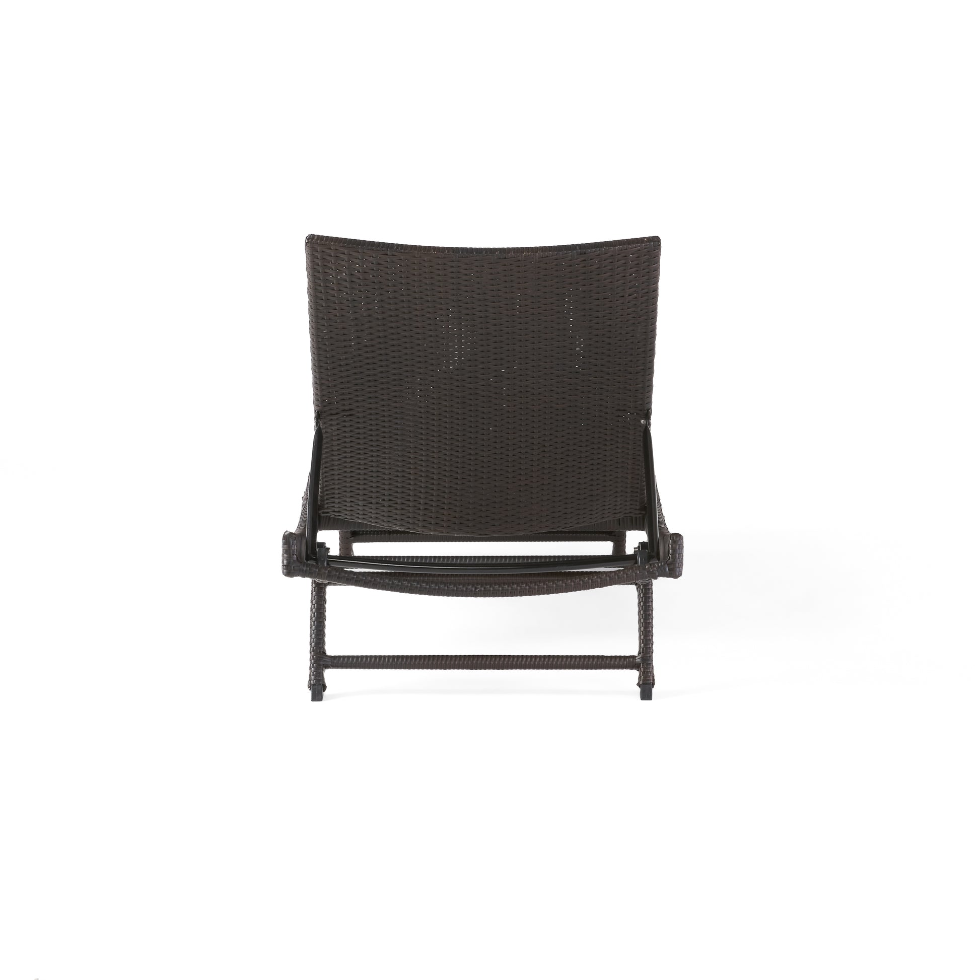 Kauai Pe Wicker Chaise Brown Multi Rattan Metal