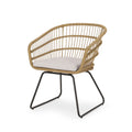 Terry Chair,2Pcs With 2 Cushions Light Brown Rattan