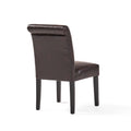 Broxton Kd Tuft Dining Chair 2Pcs Set Brown Leather