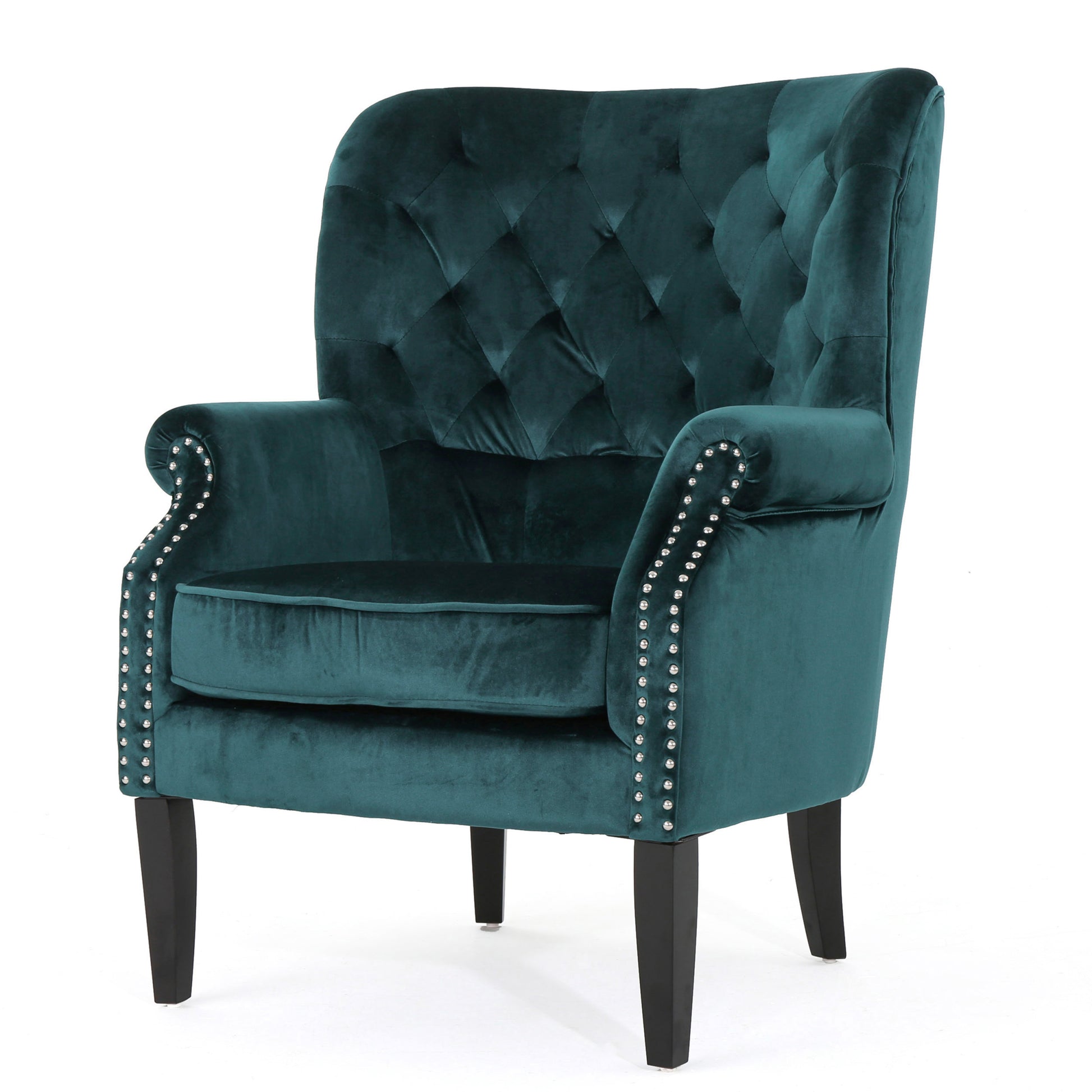 Club Chair Teal Velvet