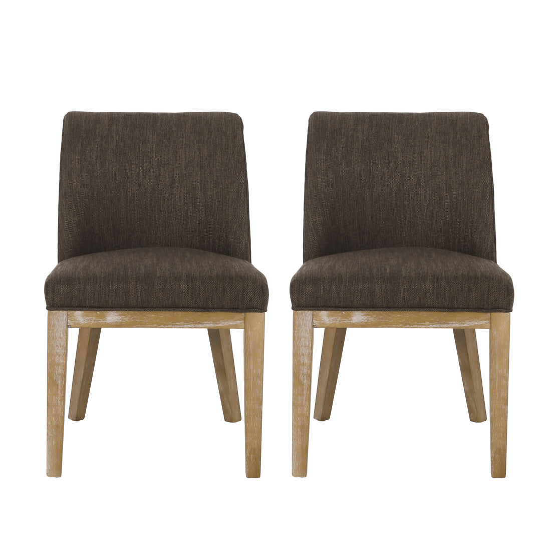 Dining Chair Mp2 Set Of 2 Brown Fabric