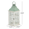 Small Lantern White Green Wood