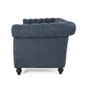 Sofa 3 Seater Navy Blue Fabric 3 Seat