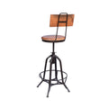 Bar Stool Natural Black Mdf Metal