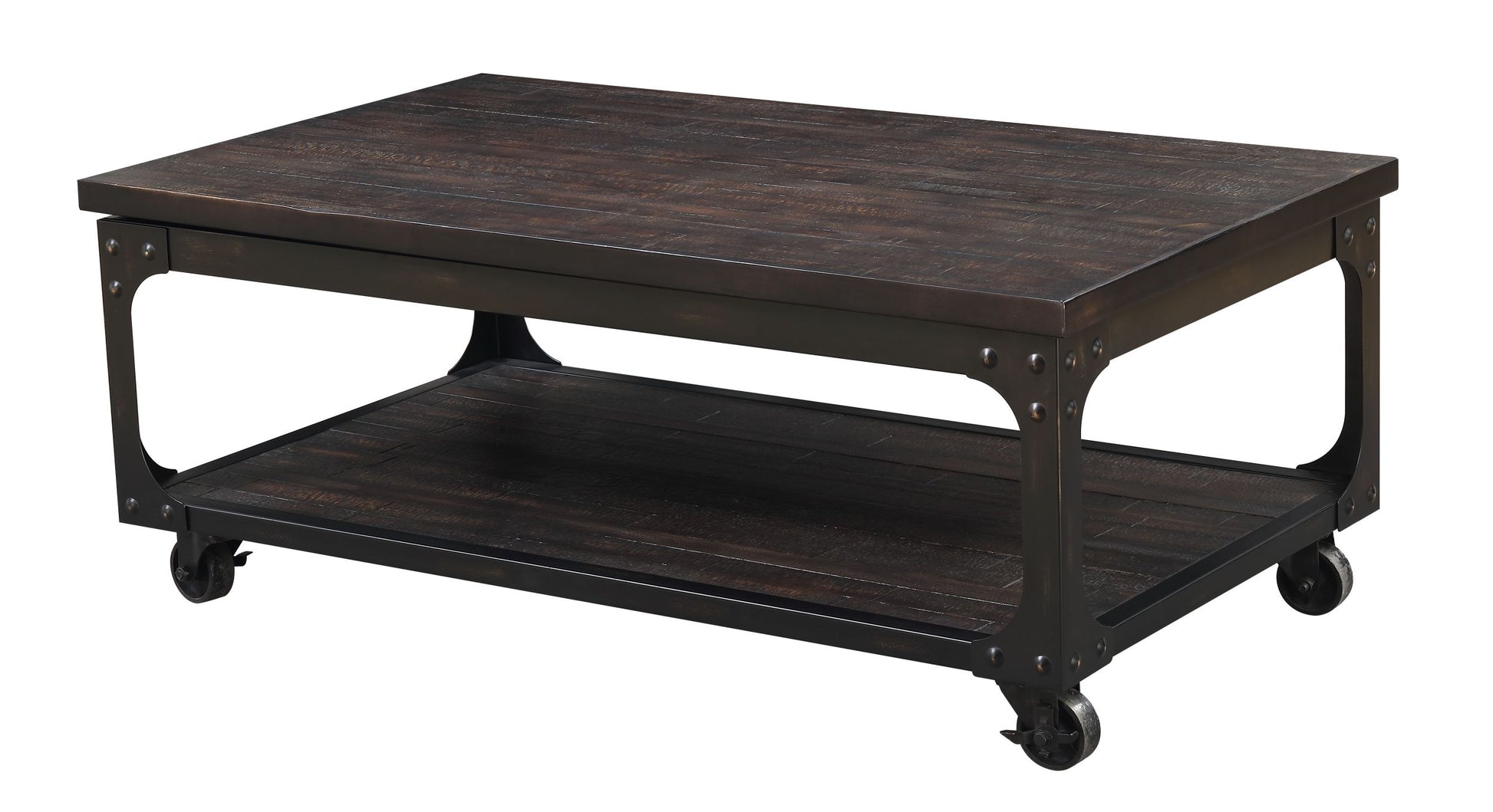 Sherlock Cocktail & 2 End Table Brown Brown Wood