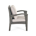 Honolulu Grey Club Chair 2 Grey Silver Pe Rattan Iron Waterproof Fabric