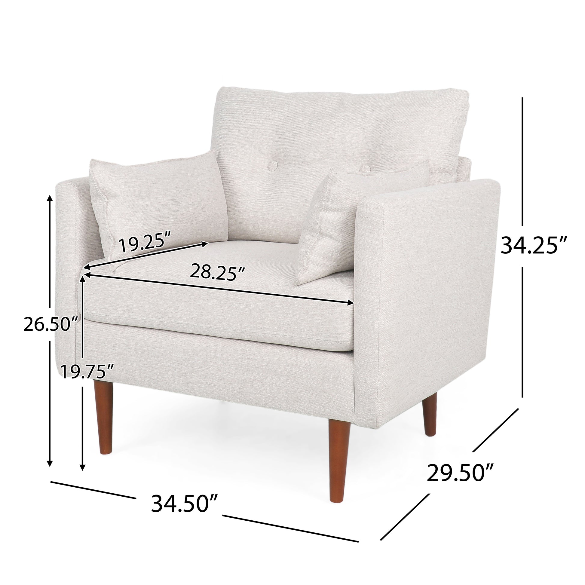 Club Chair Beige Fabric