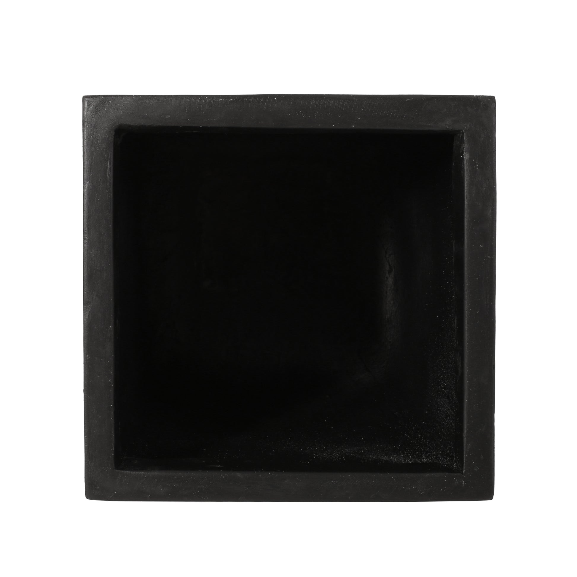 13" X 32.5" Outdoor Modern Mgo Cast Stone Planter, Black Black Magnesium Oxide