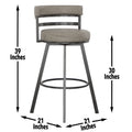 Gene Swivel Bar Stool Dark Gray Dark Gray Wood