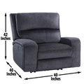 Lovell 3 Piece Power Living Room Set Dark Gray Dark Gray Faux Leather