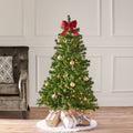 4.5' Hinged Tree With 200 Clear Lights Ul,Dia:32 Green Pvc