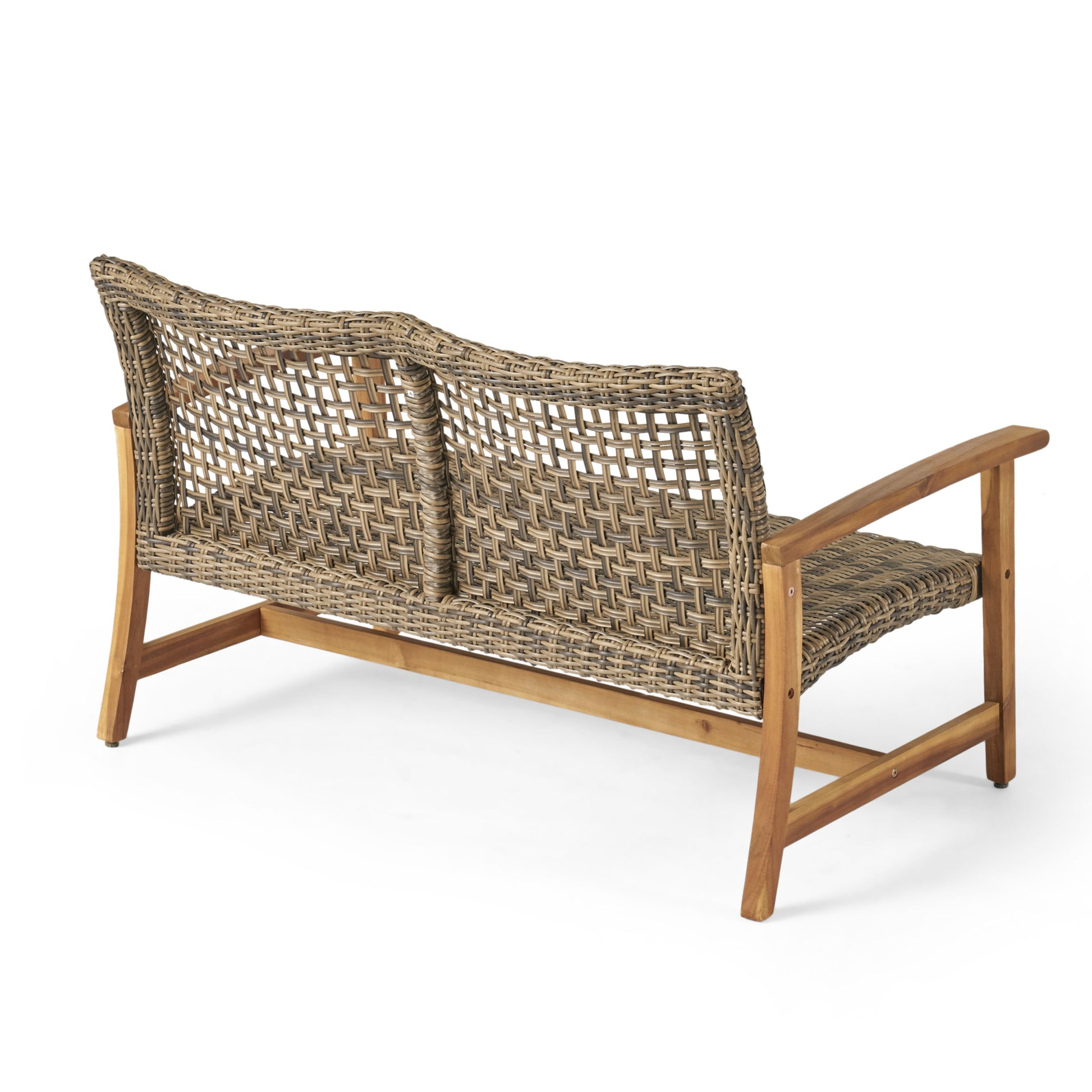 Hampton Wood Wicker Seat Natural Grey Acacia Wood