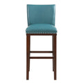 Tiffany Bar Chair Set Of 2 Peacock Light Blue Faux Leather