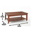 Classic Coffee Table With Bottom Shelf Antique Focal Point Wooden Construction, Brown Finish, Mobility Brown Solid Wood Mdf