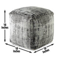Hazel Square Pouf Dark Gray Dark Gray Fabric