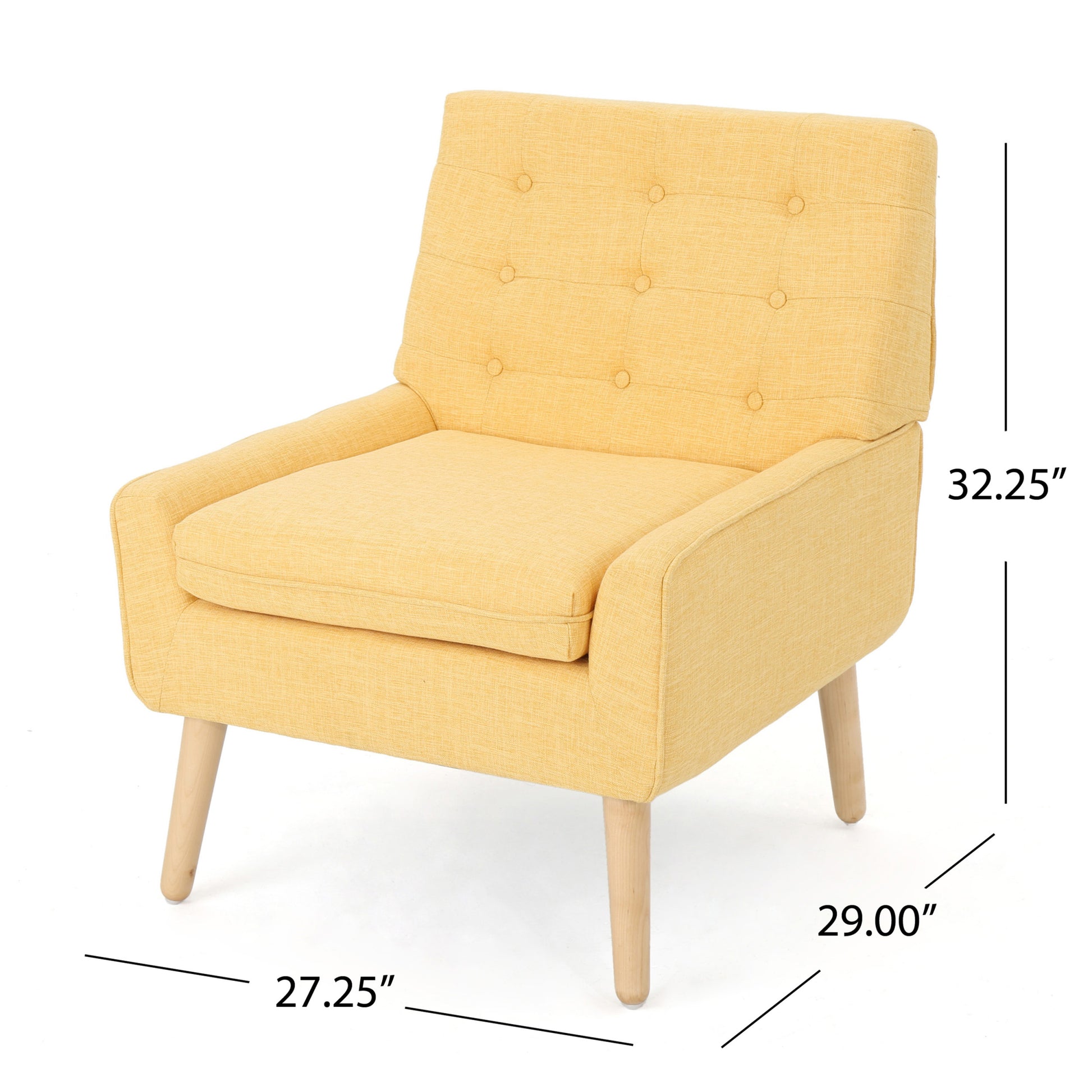 Brooke Retro Chair Kd Yellow Fabric