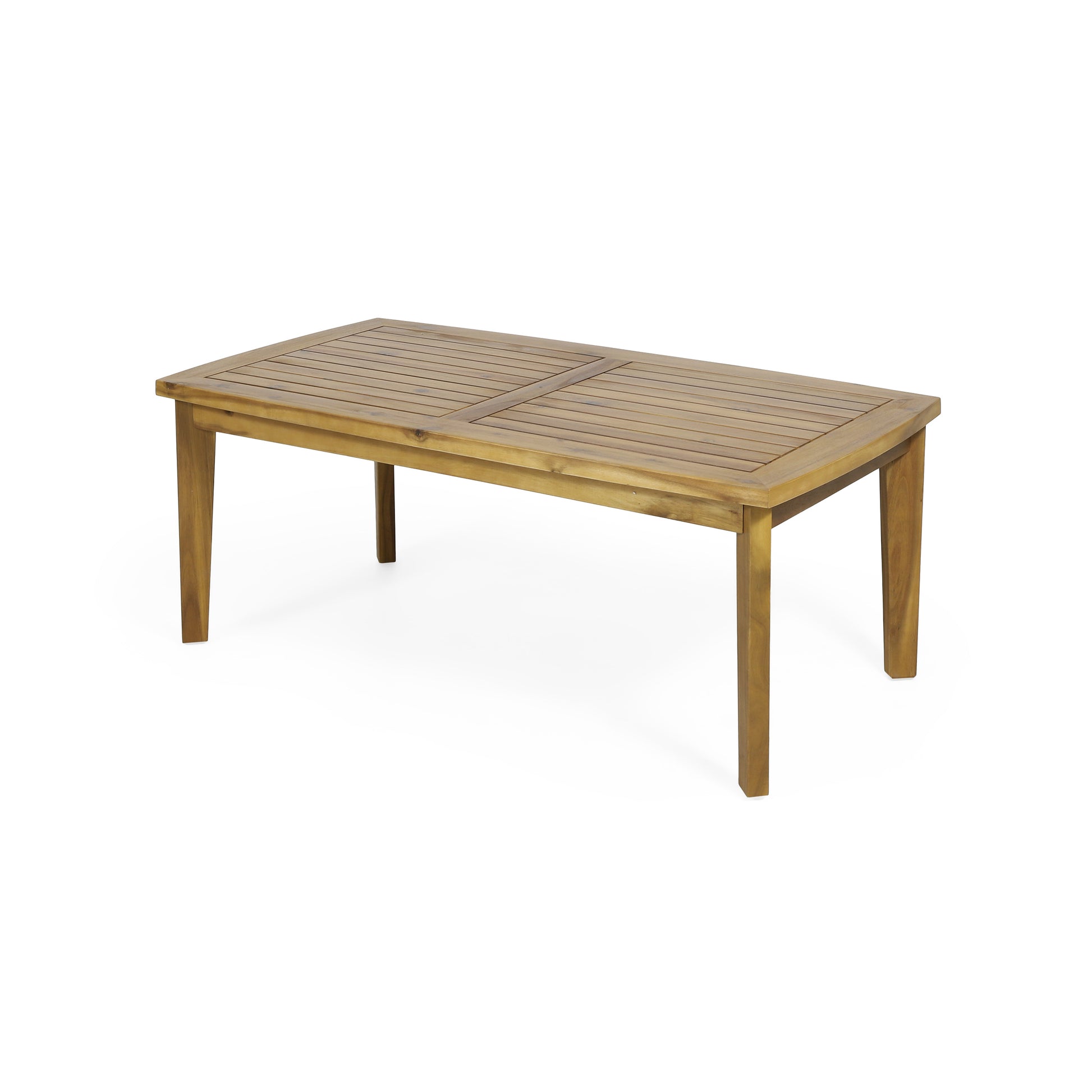 Outdoor Acacia Wood Rectangular Coffee Table, Teak, 43.25" W X 23.50" D X 17.00" H Brown Acacia Wood