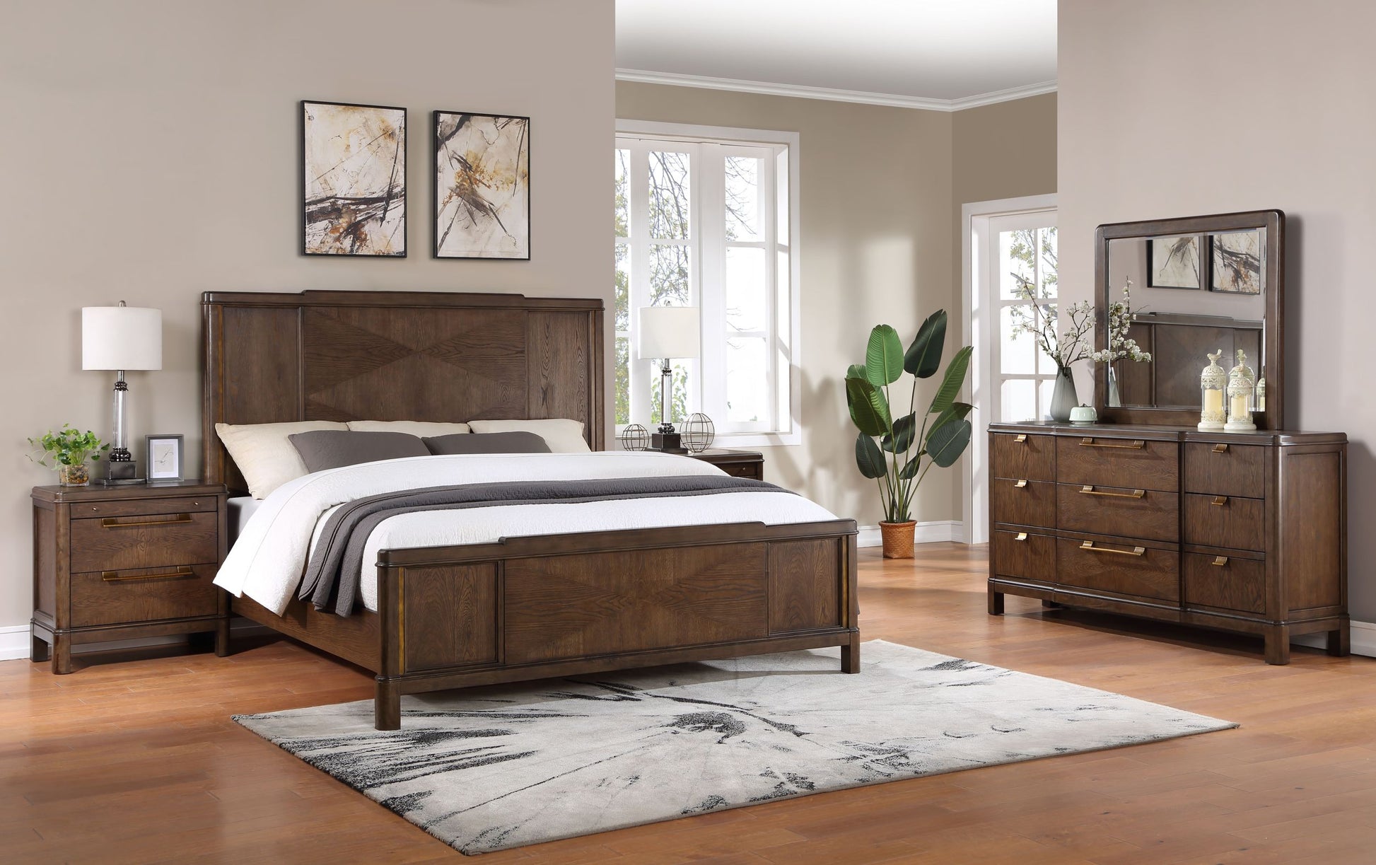 Milan 4 Piece King Bedroom Set Dark Brown King Dark Brown 4 Piece Set Wood