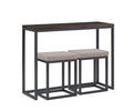 Yukon 3 Piece Counter Bar Set Dark Brown Dark Brown Wood