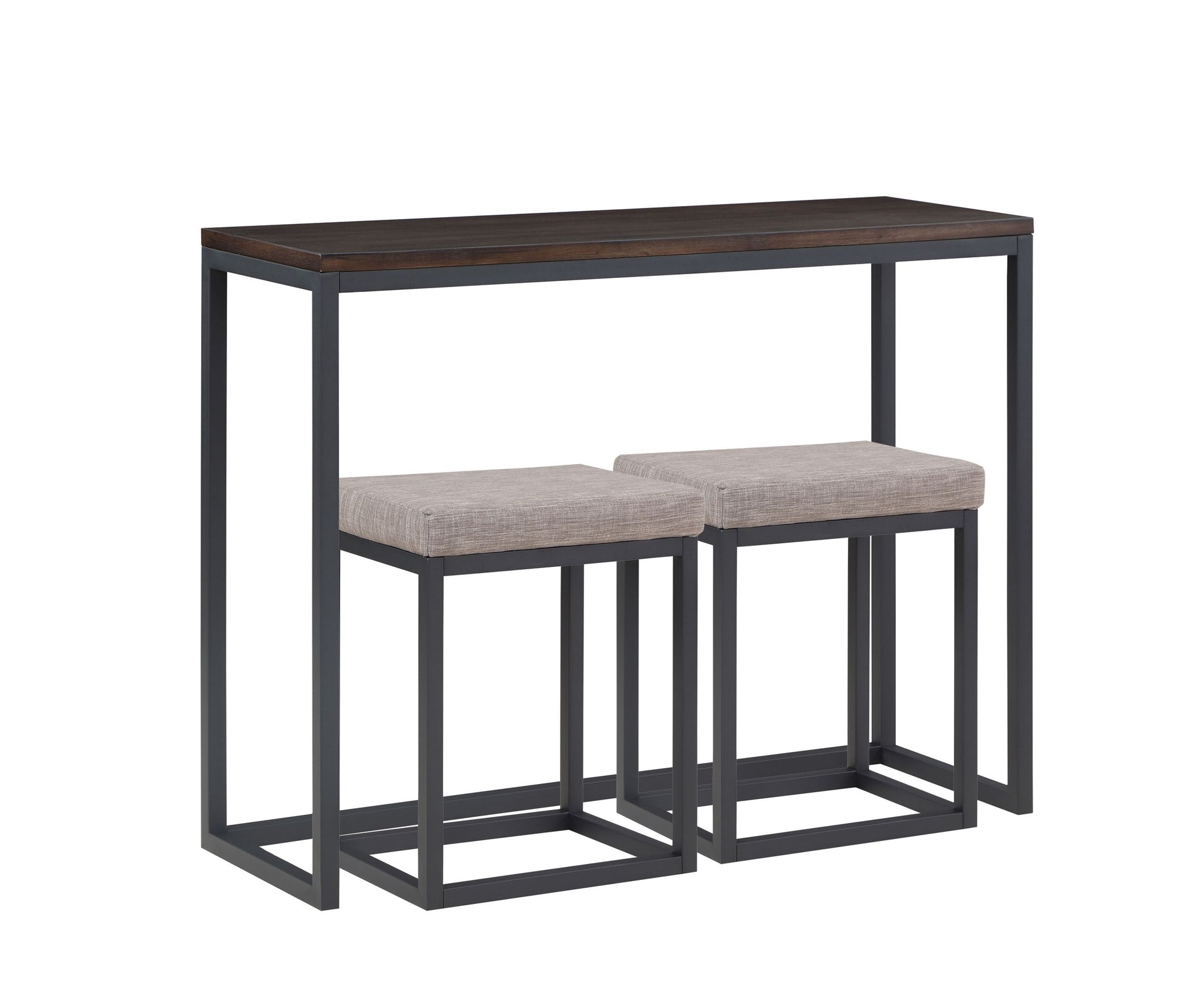 Yukon 3 Piece Counter Bar Set Dark Brown Dark Brown Wood