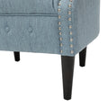 Chair Ottoman Light Blue Fabric