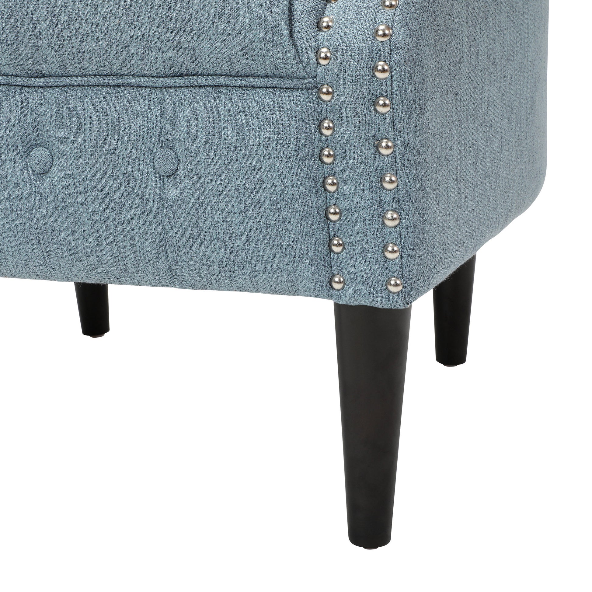 Chair Ottoman Light Blue Fabric