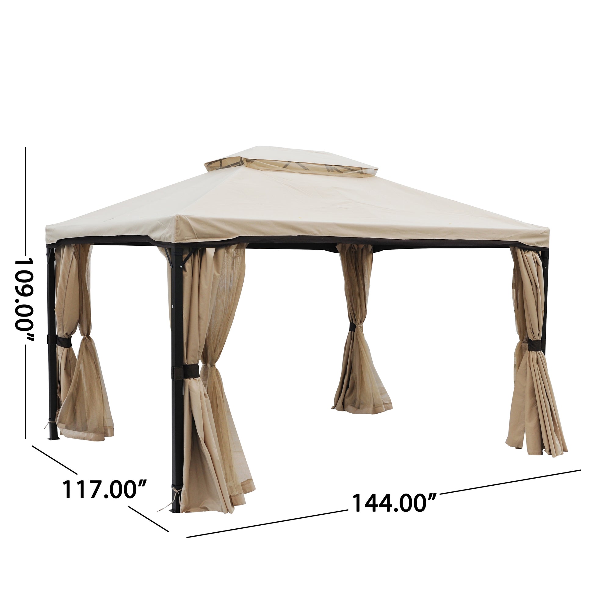 Skyline Gazebo Beige Iron