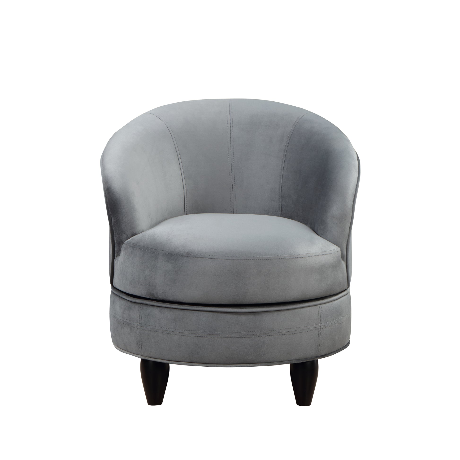 Sophia Swivel Chair Gray Velvet Gray Wood