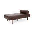 Chaise Lounge Dark Brown Pu