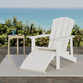 Hunter Adirondack Chair With Hideaway Ottoman White Wood