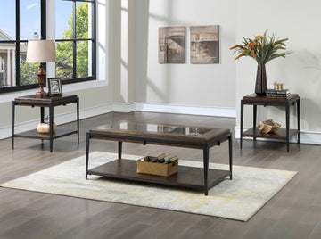Waco 3 Piece Occasional Table Set Brown Brown Iron