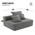 Loveseat Frame For Oversized Modular U Shaped Sectional Sofa,Luxury Boucle Floor Couch Set,Convertible Sleeper Couch,Spacious Foam Filled Sofa Bed For Living Room Gray Boucle 1 Seat