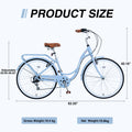 7 Speed, Steel Frame, Multiple Colors 24 Inch Ladies Bicycle Cycling Blue Garden & Outdoor Steel