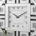 Wall Clock In Mirrored & Faux Gemstones Silver American Design Acrylic Mdf Glass