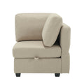 Oversized Modern 6 Seat Upholstered Sofa, Large Sectional Sofa With Storage Seats And Ottomanssofa Bed With Thick And Soft Cushions At All Sidesadjustable Arms And Backs Beige Beige Polyester 4 Seat
