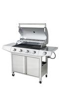 Propane Grill 4 Burner Barbecue Grill Stainless Steel Gas Grill Silver Garden & Outdoor Stainless Steel