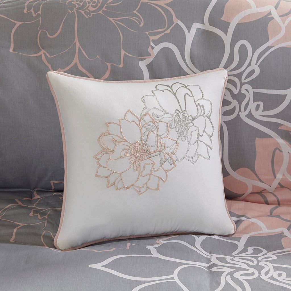 6 Piece Printed Duvet Cover Set Queen Multicolor Polyester