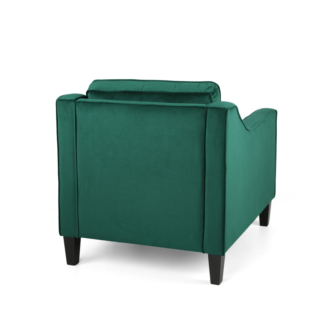 Velvet Club Chair, Green Green Velvet Wood Primary Living Space Cushion Back Casual,Contemporary Flared Arms Velvet 1 Seat