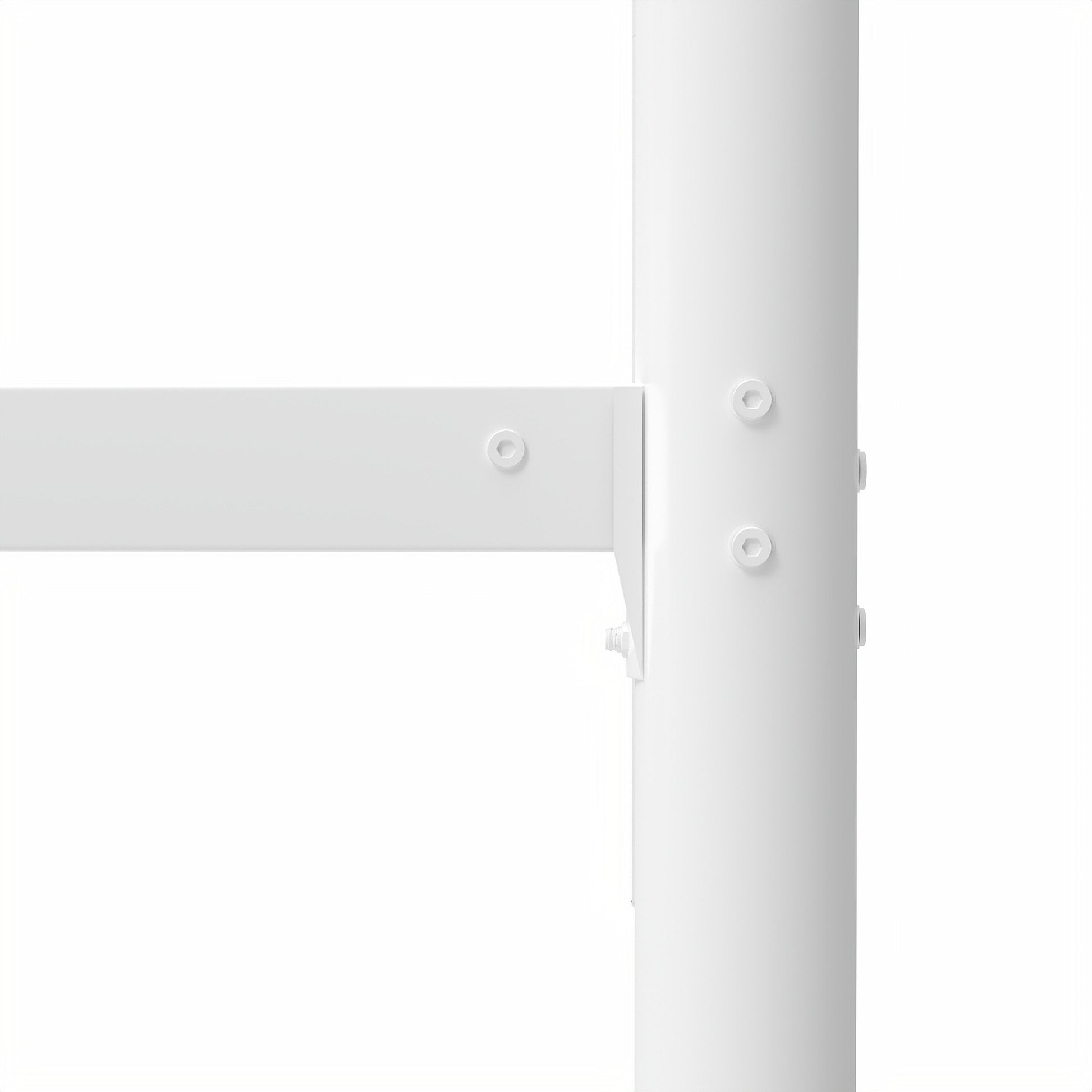 Heavy Duty Sturdy Meta Twin Over Full Bunk Bed L Noise Reduced Safety Guardrail No Box Spring Needed,White Box Spring Not Required Twin White Metal