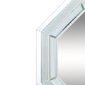 Octagonal Shaped Wall Mirror With Wooden Backing, Clear Clear Mdf