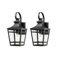 Large Outdoor Wall Lights For House, 16.5Inch Exterior Lighting Fixtures Wall Mount Outdoor Porch Lights Waterproof Black Outdoor Sconce Lights With Clear Glass For Patio Hallway Garage 2 Pack Black