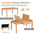 Farmhouse 6 Piece Dining Table Set With Storage Table, Kitchen Table Set With Drawer, Storable Bench And Upholstered Dining Chairs, Natural Beige Wood Dining Room Bench Seating Acacia Rectangular Dining Table With Chair And Bench Upholstered Chair Wood