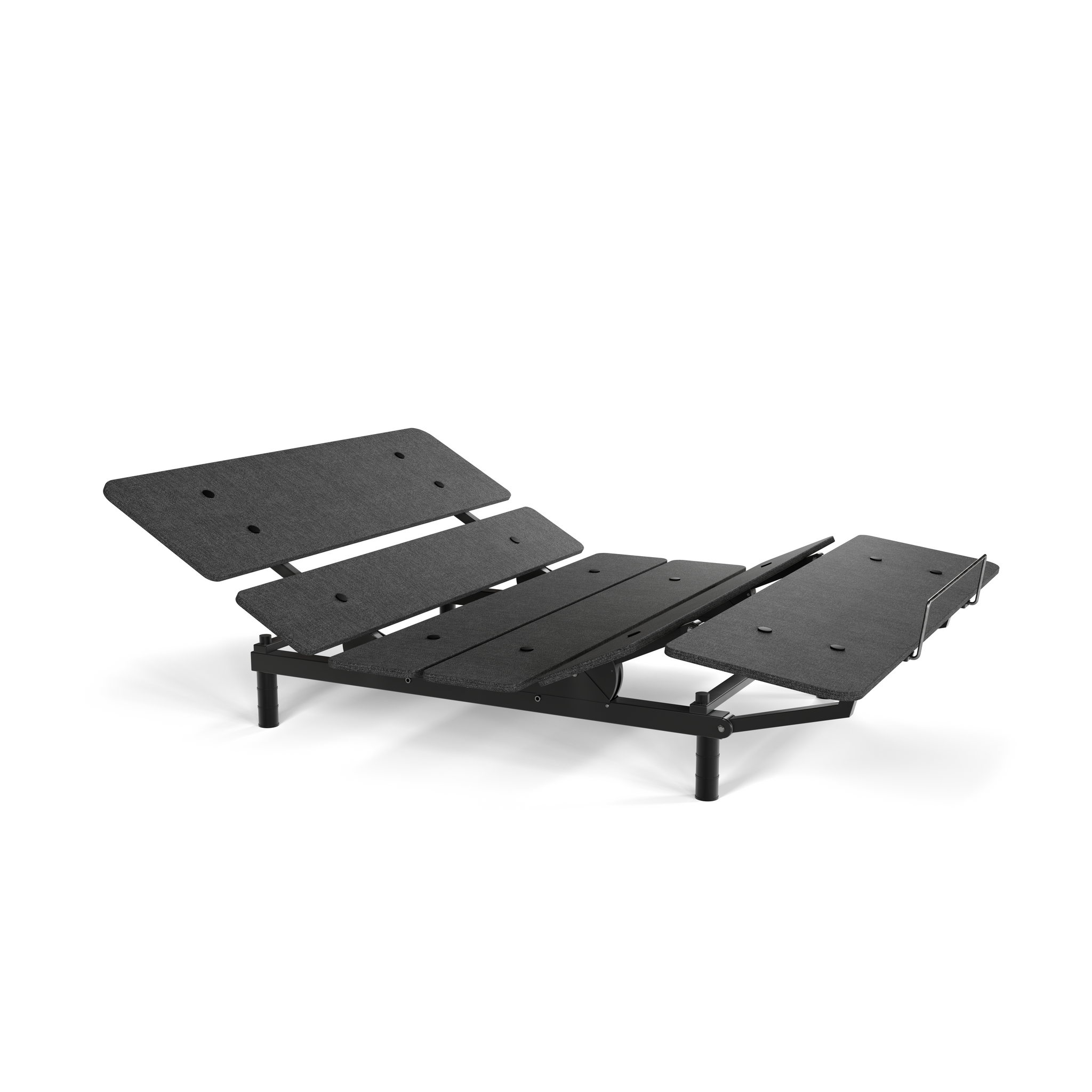 Cosmo Sydney Adjustable Bed Frame Queen Black Metal Metal & Wood