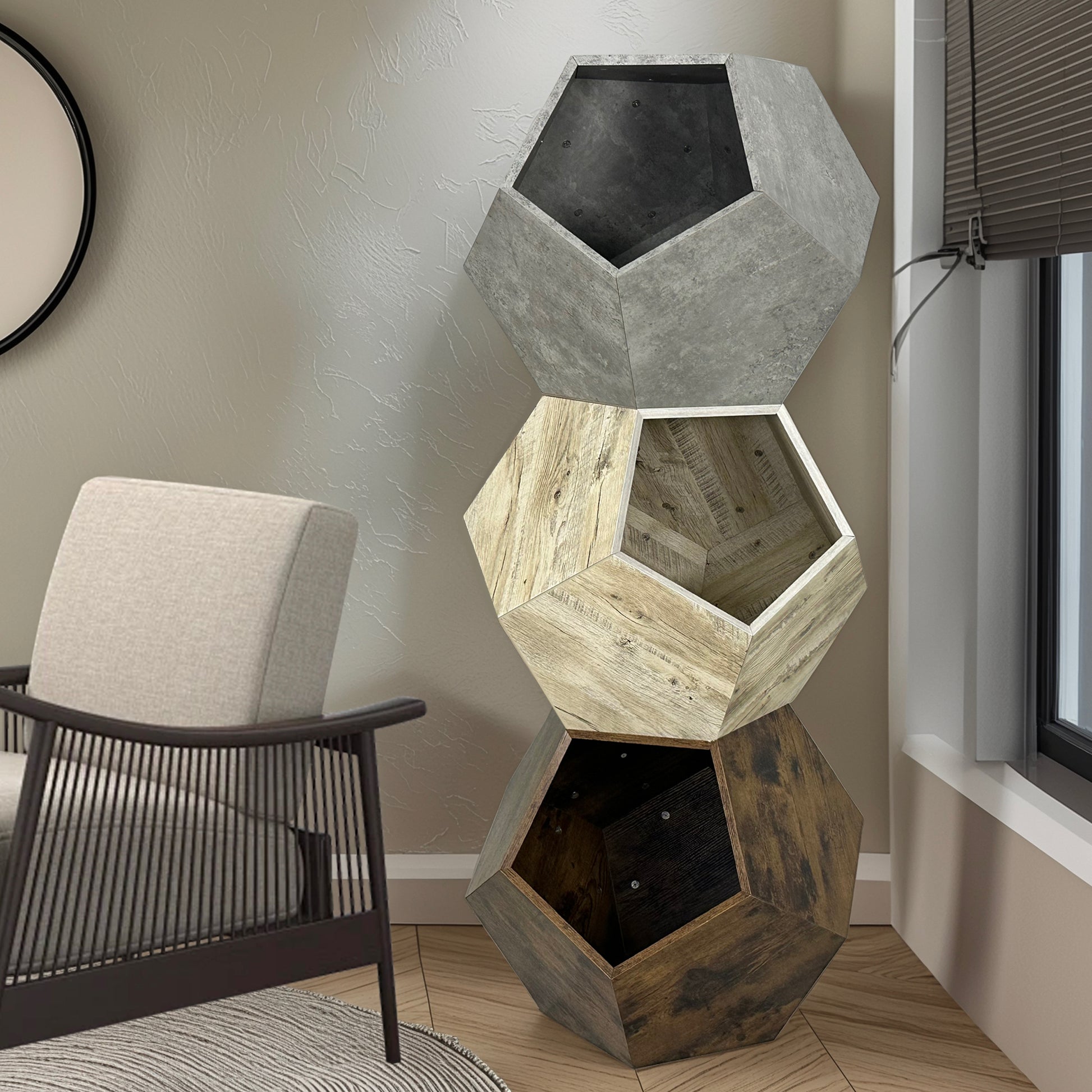 25.98"Modern Pet Furniture Cat Litter Side Table, Sofa Side Table, Planter Mdf Multifunctional Furniture, Cement Gray Cement Grey Mdf