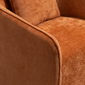 Mid Century Modern Accent Chair With Wood Frame, Upholstered,Swivel Chairs For Living Room Chairs With Waist Cushion, Reading Armchair For Bedroom Sunroom Brown Modern Foam Velvet